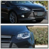 Ford Focus 3 (11-13) тюнинговые фары линзовые со светящейся полосой, черные