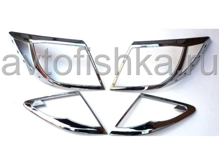 Mazda 6 седан (07-) накладки на задние фонари хромированные, комплект 2 шт.