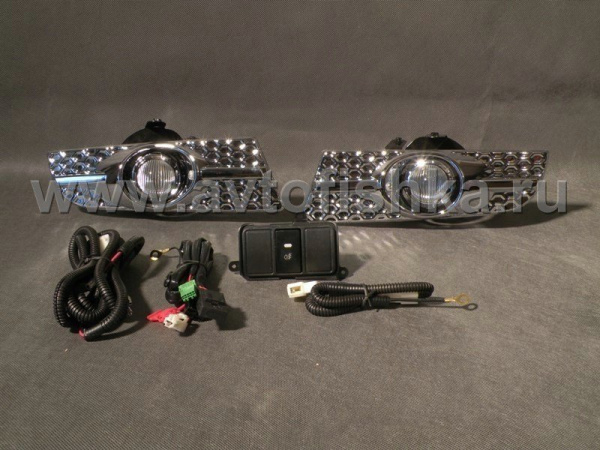 Honda Civic VIII (2006-) фары противотуманные линзовые с хромированными рамками, комплект 2 шт.