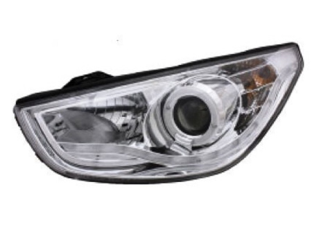 Hyundai ix35 (2010-) линзовые хромированные передние фары с диодной подсветкой, тюнинг, комплект 2 шт.