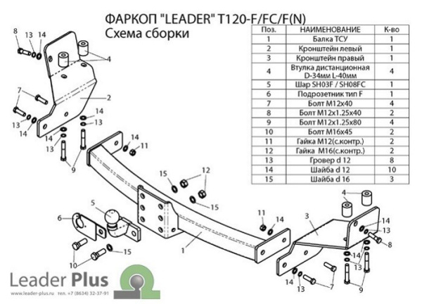 Toyota Highlander (14–/17–) Фаркоп (тягово-сцепное устройство) (с нерж. пластиной)
