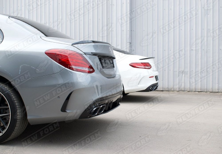 Mercedes-Benz C-Klasse W205 2014 - 2018 Диффузор заднего бампера 6.3S AMG с хромированными насадками