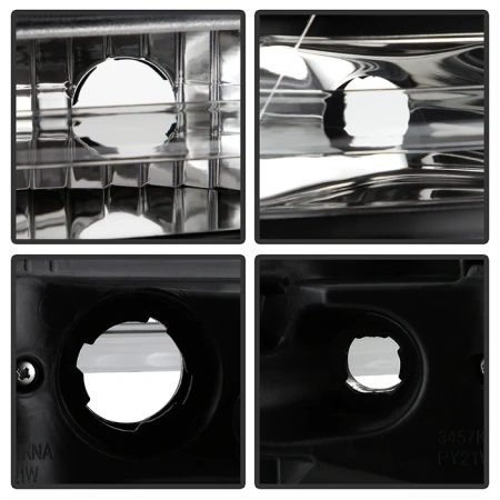 Nissan Pathfinder III, Navara (05-10) передние фары линзовые черные, со светящимися ободками, комплект 2 шт.