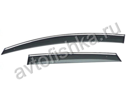 Opel Astra J (2009-) хэтчбек дефлекторы окон тонированные с хромированным молдингом