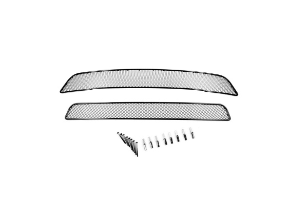 Сетка на бампер внешняя для MITSUBISHI Outlander 2012-2015, 2 шт., черн., 15 мм