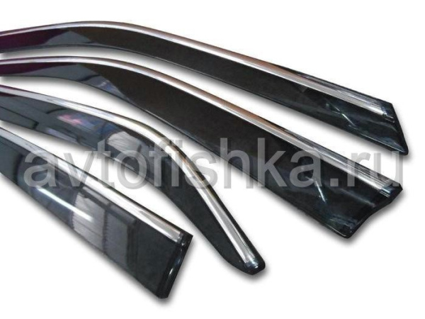 Toyota Camry V50 (2011-) дефлекторы окон с хромированной окантовкой, ветровики в стиле Оригинал, комплект 4 шт.