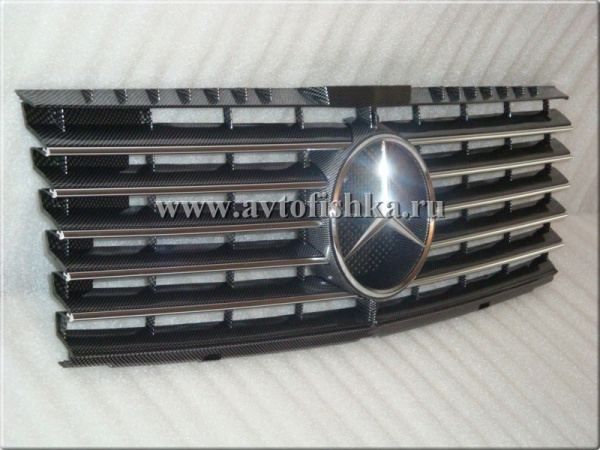 Mercedes C-class W202 решетка радиатора карбоновая, дизайн Big Star Sport.