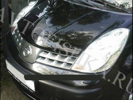 Дефлектор капота темный Nissan Note 2006-2008