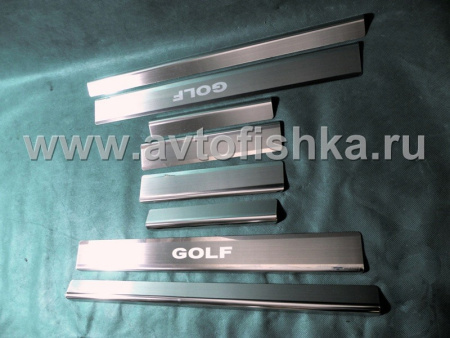 Volkswagen Golf 6 (08-) 5 дверн. накладки на внутренние пороги, к-кт 8шт.