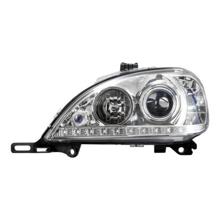 Mercedes ML W163 (98-05) фары передние линзованные хром и светодиодной подсветкой