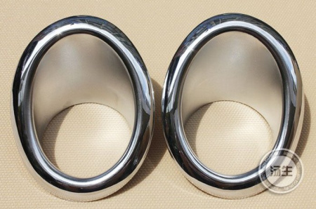 Nissan X-Trail T31 (2011-2015) хромированные накладки на противотуманные фары переднего бампера, комплект 2 шт. (1)