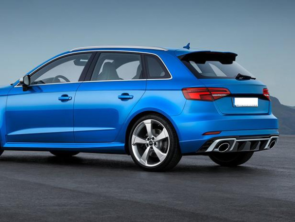 Раздвоенный выхлоп RS3 для Audi A3 S-line 2017-2020 - нержавейка