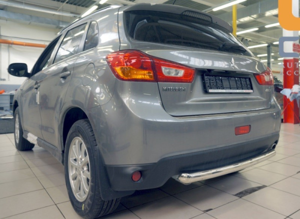 Mitsubishi ASX (13–) Защита заднего бампера одинарная d 60 мм, нерж.