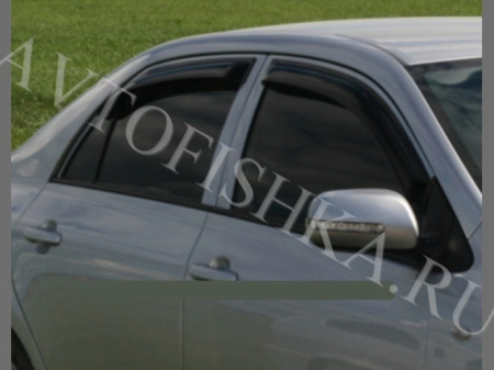 Дефлекторы боковых окон 4 части темные Toyota Corolla 2006-2013
