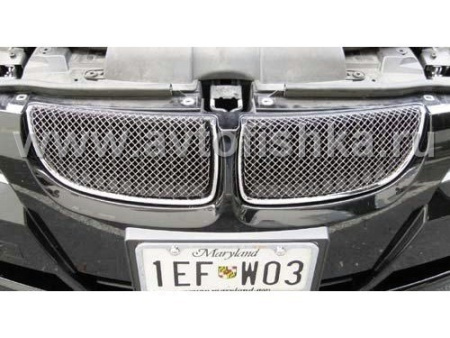 BMW 3 E90 05-08 решетка радиатора хромированная, сетка из полированной нержавеющей стали, вставки 2 шт.