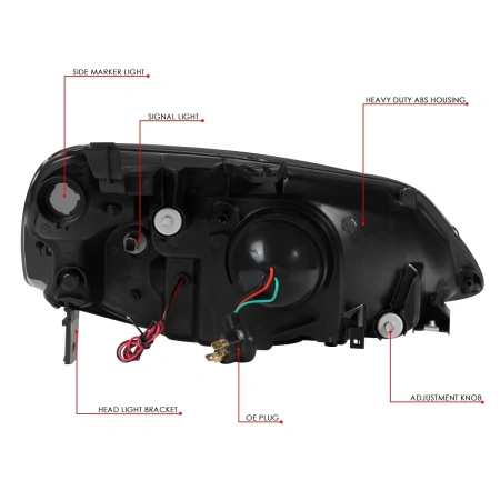 Honda Civic, Ferio (01-03) фары передние линзовые черные, седан/купе