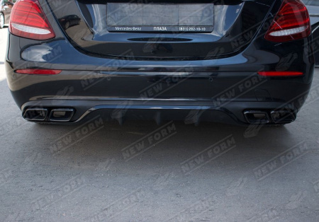 Mercedes-Benz E-Klasse W213 2016 - 2020 Диффузор заднего бампера с нчерными асадками 6.3 AMG
