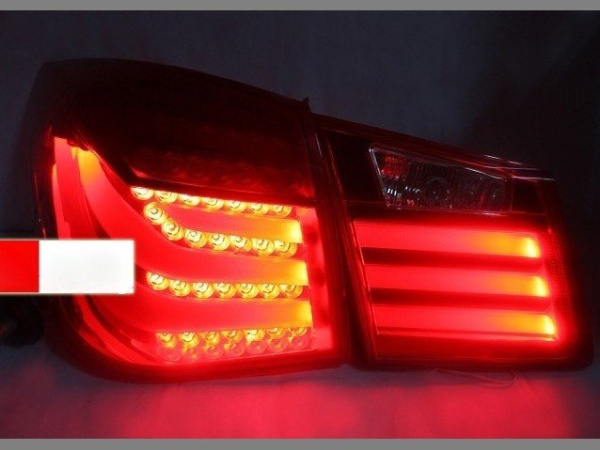 Chevrolet Cruze (08-) задние светодиодные фонари в стиле BMW, комплект лев + прав