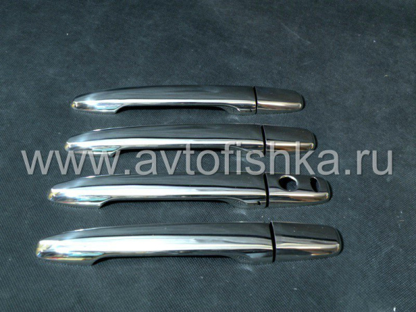 Mitsubishi Outlander XL, Peugeot 4007, Citroen C-crosser накладки на ручки дверей, из нержавеющей стали, под сенсор KOS, комплект 4 шт.