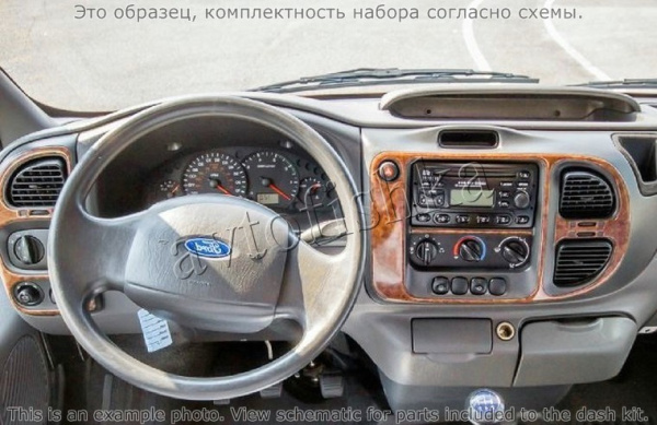 Ford Transit 2000-2006 декоративные накладки (отделка салона) под дерево, карбон, алюминий