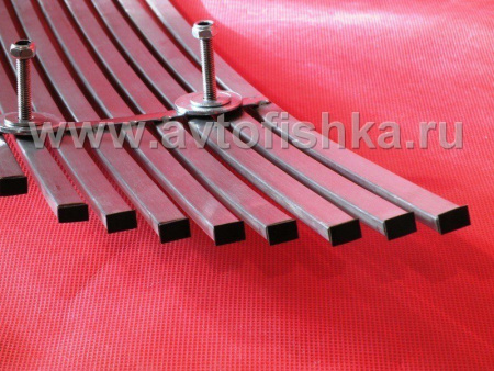 Mitsubishi Outlander XL 06- накладка на решетку переднего бампера из профильной трубы нержавеющей стали 10 x 6 мм