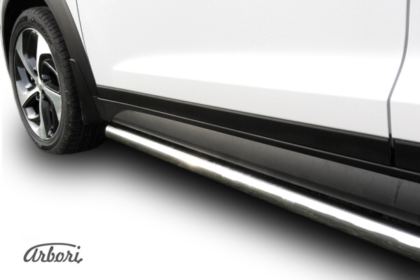 Защита штатных порогов Arbori d57 труба HYUNDAI Tucson 4WD 2015-