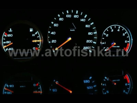 Mercedes W202 C class (95-00) светящиеся шкалы приборов - накладки на циферблаты панели приборов, дизайн № 1