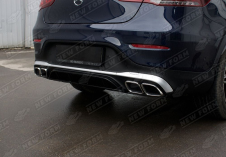 Mercedes-Benz GLC-Klasse C253 2016 - 2019 Диффузор заднего бампера с насадками на глушитель 6.3 AMG комплект хром