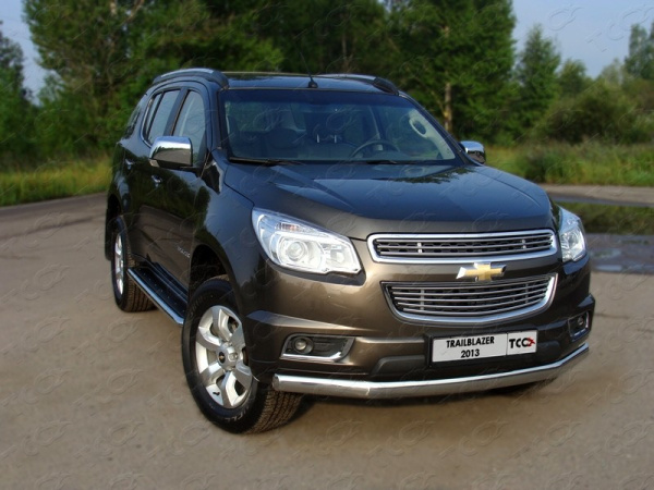 Chevrolet TrailBlazer (12–16) Защита передняя (овальная) 75х42 мм