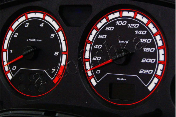 Opel Astra G купе светодиодные шкалы (циферблаты) на панель приборов - дизайн 2
