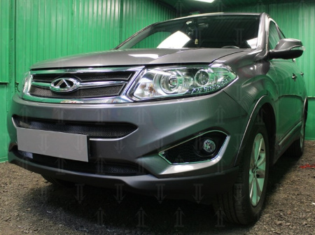 Chery Tiggo 5 (14–16) Защита радиатора, чёрная, низ