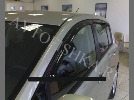 Дефлекторы боковых окон 4 части темные BREEZE Nissan Tiida 2008-