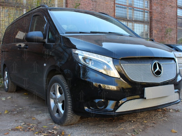Mercedes-Benz V-Klasse (15–) Защита радиатора Premium, хром, верх