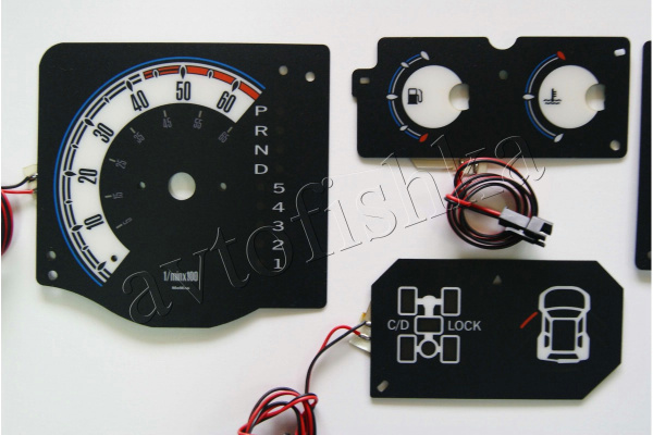 Mitsubishi Pajero, Montero 1999-2006 светодиодные шкалы (циферблаты) на панель приборов - дизайн 1