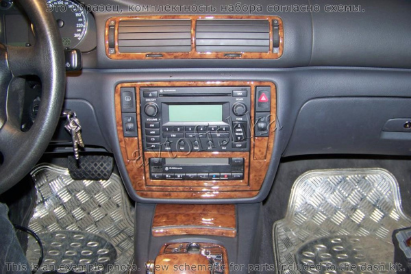 Декоративные накладки салона Volkswagen Passat 2000-2005 полный набор, 24 элементов.