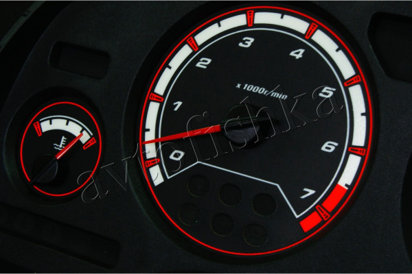 Opel Astra G купе светодиодные шкалы (циферблаты) на панель приборов - дизайн 2