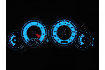 Peugeot 206 светодиодные шкалы (циферблаты) на панель приборов - дизайн 2