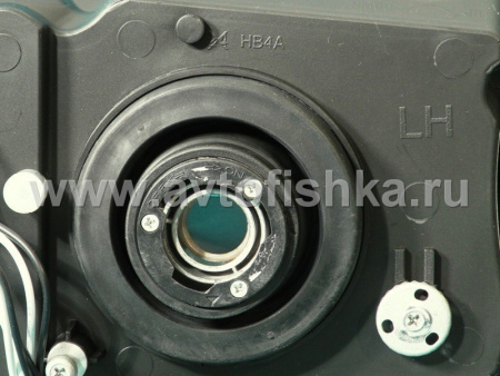 Jeep Grand Cherokee (99-04) передние фары линзовые черные, со светящимися ободками, комплект 2 шт.