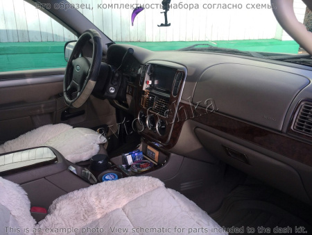 Декоративные накладки салона Ford Explorer 2002-2005 базовый набор, без OEM, с ручной A/C Controls, 19 элементов.