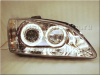 Ford Focus 2 (05-07) фары передние линзовые хромированные, со светящимися ободками, комплект 2 шт.