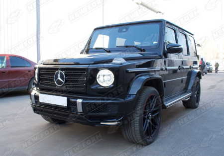 Mercedes-Benz G-Klasse W464 2018 - н.в. Юбка переднего бампера Brabus с ходовыми огнями на 6.3 AMG