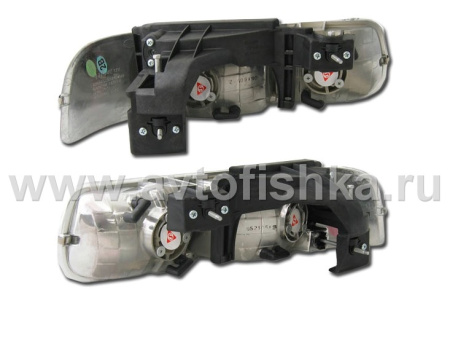 Chevrolet Tahoe, Suburban (99-06) фары передние хромированные, комплект 2 шт.