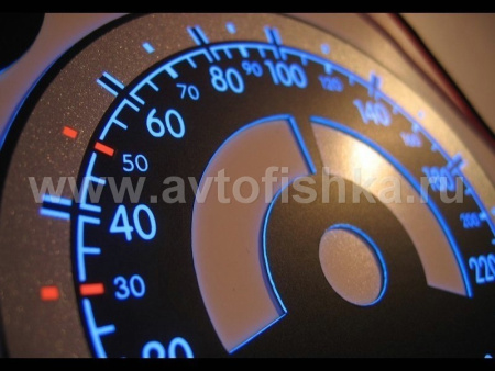 Audi A6 (C5) 1997-2004 светящиеся шкалы приборов - накладки на циферблаты панели приборов, дизайн № 1