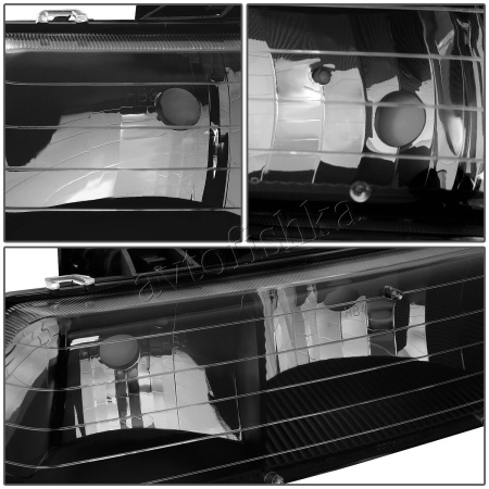 Chevrolet Tahoe, Suburban (99-06) фары передние черные в комплект с подфарами