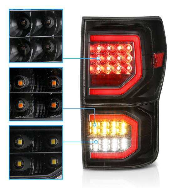 Toyota Tundra (2007-2013) задние фонари чёрные светодиодные (полный LED)
