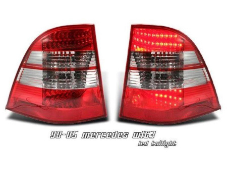 Mercedes ML W163 (98-05) фонари задние светодиодные красно-белые, комплект 2 шт.