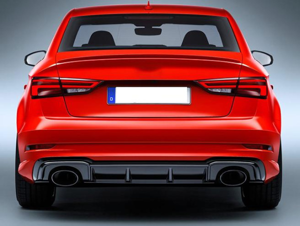 Двойной выхлоп RS3 с черными насадками для Audi A3 S-line 2017-2020