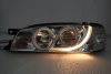 Subaru Impreza GC, GF (93-01) фары передние хромированные, со светящимися ободками и светодиодами, комплект 2 шт.