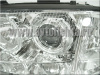 Audi A6 (01-03) фары передние линзовые хромированные, со светящимися ободками, под ксенон, комплект 2 шт.