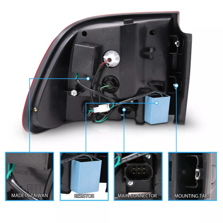 Porsche Cayenne (03-06) фонари задние светодиодные красно-хромированные, комплект 2 шт.